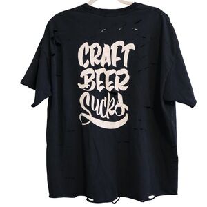 “Craft beer sucks” motorcycle distressed shirt. Gildan XL